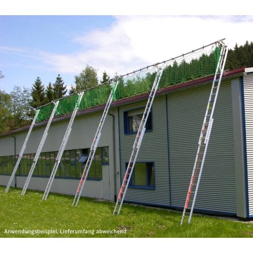 Montierte BAVARIA Leitern Dachschutzwand mit Schutznetz 7702 und Anbaumodul